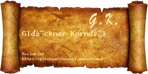 Glöckner Kornél névjegykártya